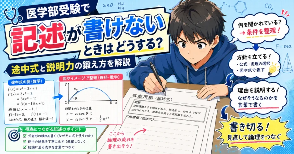 医学部受験で記述が書けないときはどうする？途中式と説明力の鍛え方を解説
