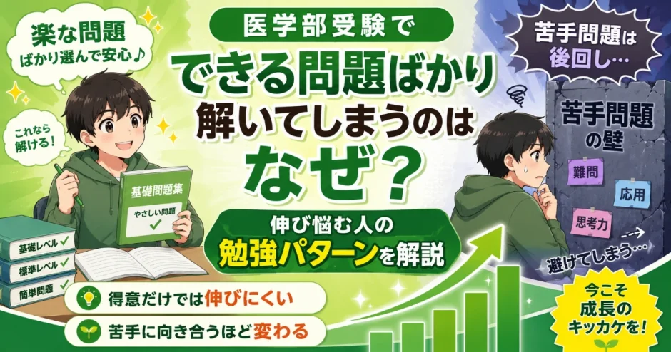 医学部受験でできる問題ばかり解いてしまうのはなぜ？伸び悩む人の勉強パターンを解説