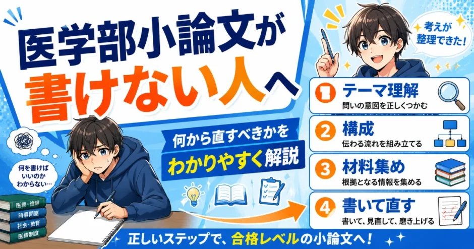 医学部小論文が書けない人へ｜何から直すべきかをわかりやすく解説