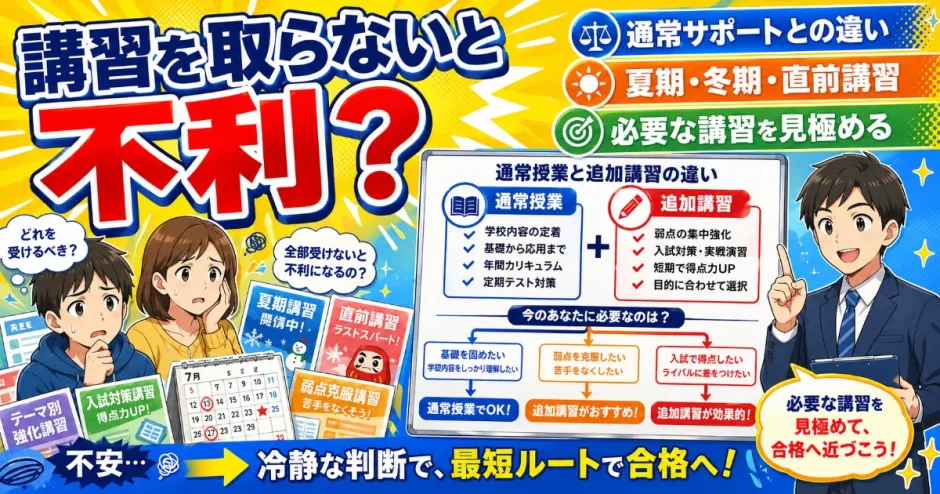 医学部予備校の「講習を取らないと不利」は本当？通常サポートとの違いを解説