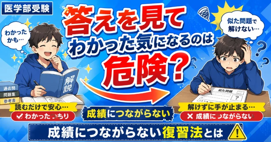 医学部受験で答えを見てわかった気になるのは危険？成績につながらない復習を解説