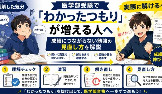 医学部受験で『わかったつもり』が増える人へ｜成績につながらない勉強の見直し方を解説