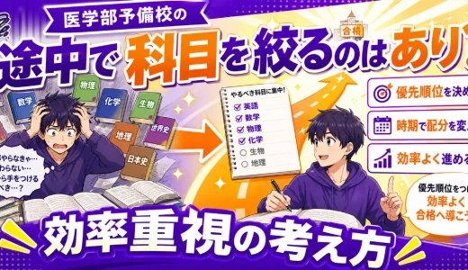 医学部予備校の「途中で科目を絞る」はあり？効率重視の考え方を解説