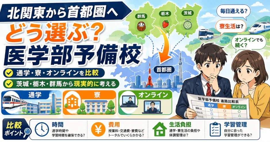 北関東から首都圏の医学部予備校に通うなら？現実的な選び方を解説