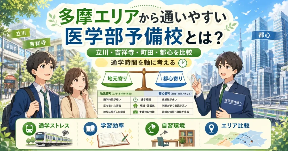 多摩エリアから通いやすい医学部予備校は？立川・吉祥寺・都心で比較して解説