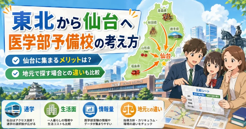 東北から仙台の医学部予備校に通うなら？地元との比較も含めて解説