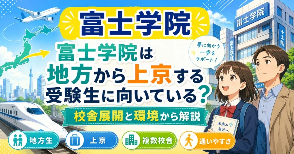 富士学院は地方から上京する受験生に向いている？校舎展開と環境から解説