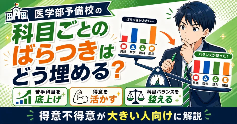 医学部予備校の「科目ごとのばらつき」はどう埋める？得意不得意が大きい人向けに解説
