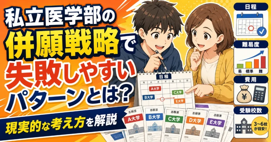 私立医学部の併願戦略で失敗しやすいパターンとは？考え方を解説