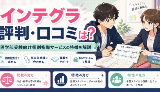 インテグラの評判・口コミは？医学部受験向け個別指導サービスとしての特徴を解説