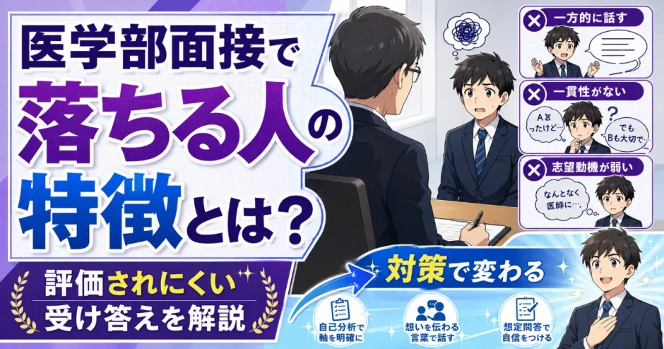 医学部面接で落ちる人の特徴とは？評価されにくい受け答えを解説