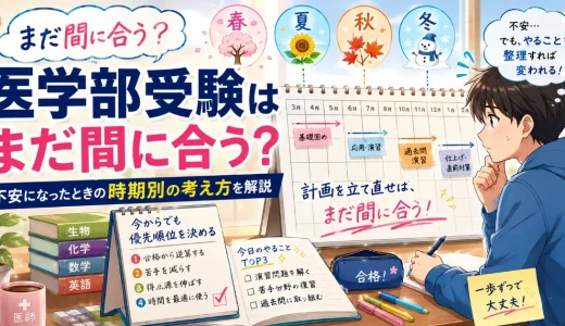 医学部受験はまだ間に合う？不安になったときの時期別の考え方を解説