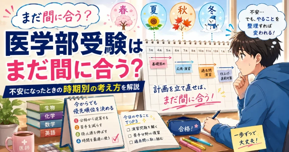 医学部受験はまだ間に合う？不安になったときの時期別の考え方を解説