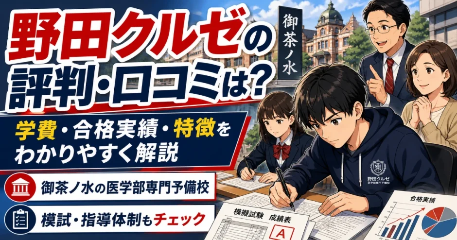 野田クルゼの評判・口コミは？学費・合格実績・特徴をわかりやすく解説