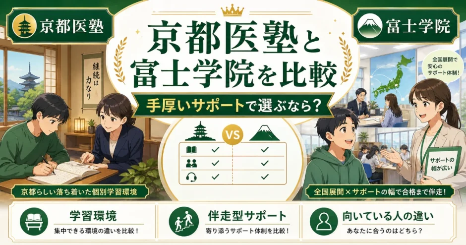 京都医塾と富士学院を比較｜手厚いサポートで選ぶならどちらかを解説