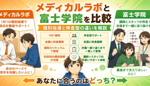 メディカルラボと富士学院を比較｜個別指導と伴走型の違いを解説