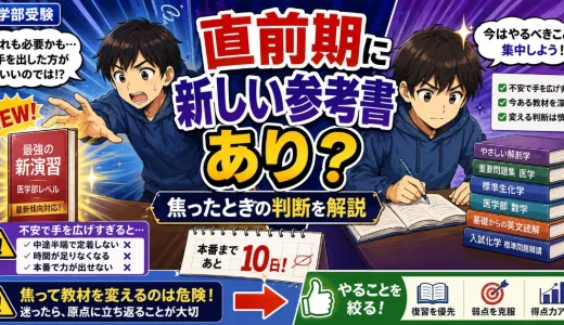 医学部受験で直前期に新しい参考書へ手を出していい？焦ったときの判断を解説