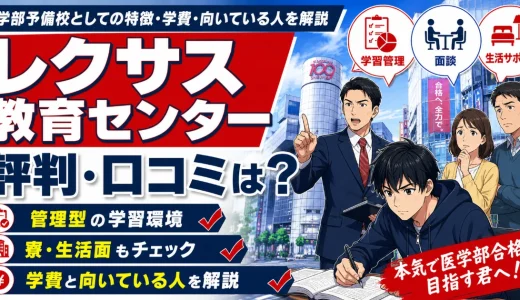 レクサス教育センターの評判・口コミは？医学部予備校としての特徴・学費・向いている人を解説