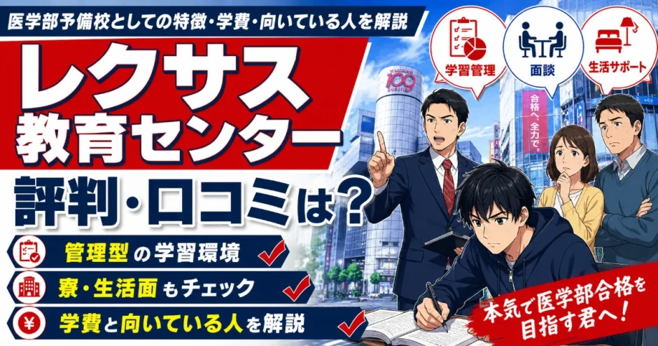 レクサス教育センターの評判・口コミは？医学部予備校としての特徴・学費・向いている人を解説