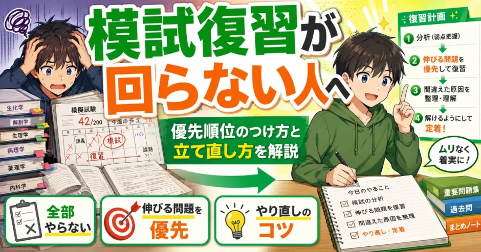 医学部受験で模試復習が回らない人へ｜優先順位のつけ方と立て直し方を解説
