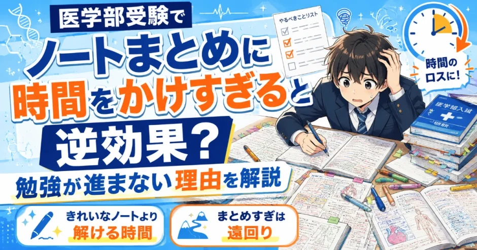 医学部受験でノートまとめに時間をかけすぎると逆効果？勉強が進まない理由を解説