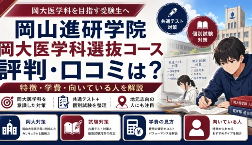 岡山進研学院 岡大医学科選抜コースの評判・口コミは？特徴・学費・向いている人を解説