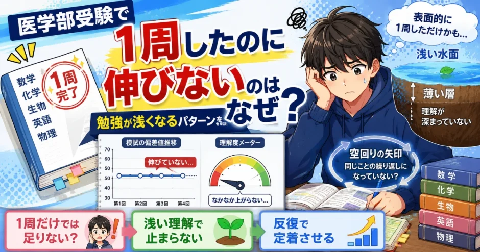 医学部受験で1周したのに伸びないのはなぜ？勉強が浅くなるパターンを解説