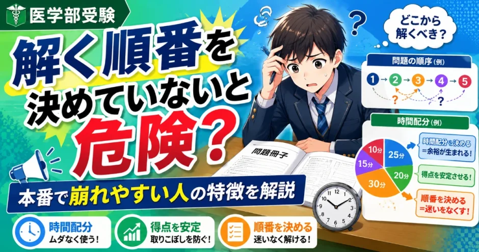 医学部受験で解く順番を決めていないと危険？本番で崩れやすい人の特徴を解説