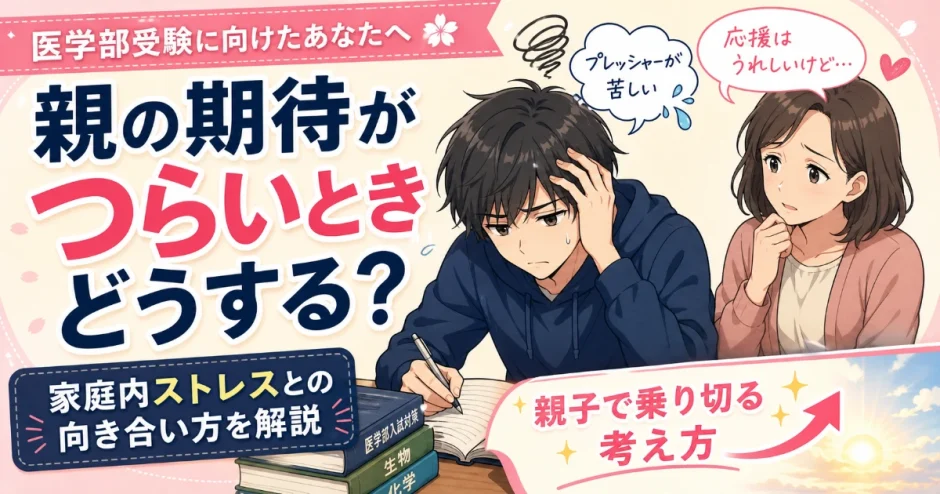 医学部受験で親の期待がつらいときどうする？家庭内ストレスとの向き合い方を解説