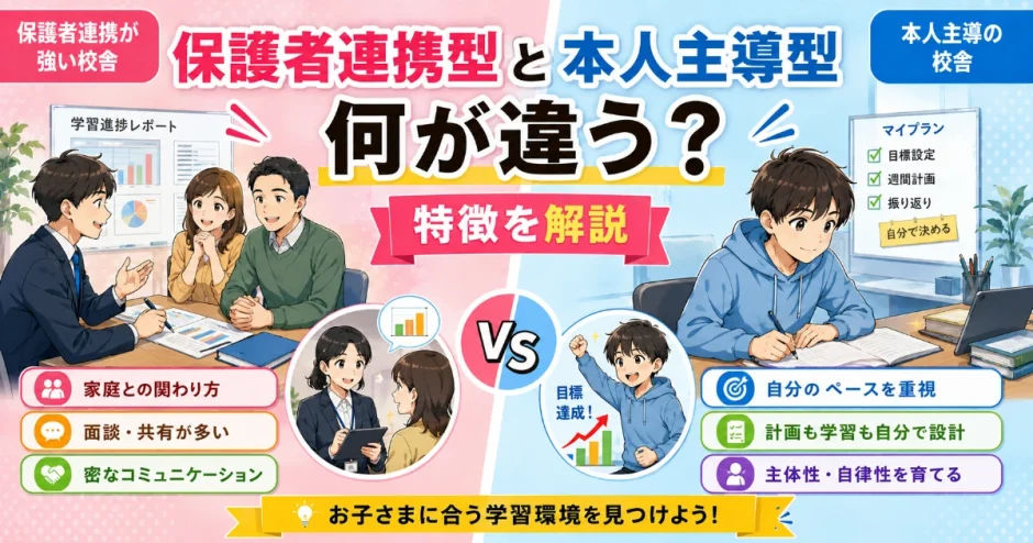医学部予備校の『保護者連携が強い校舎』と『本人主導の校舎』は何が違う？特徴を解説
