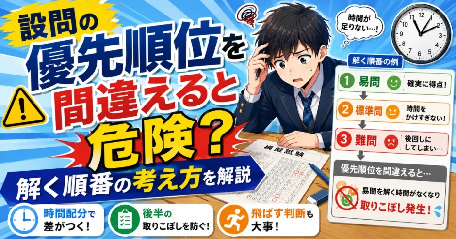 医学部受験で設問の優先順位を間違えるとどうなる？解く順番の考え方を解説