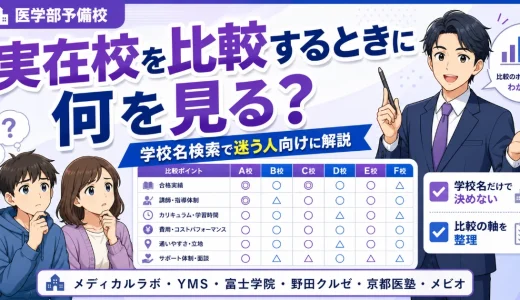 医学部予備校の実在校を比較するときに何を見る？学校名検索で迷う人向けに解説