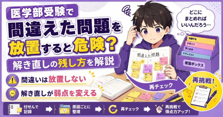 医学部受験で間違えた問題を放置すると危険？解き直しの残し方を解説