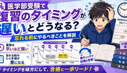医学部受験で復習のタイミングが遅いとどうなる？忘れる前にやるべきことを解説