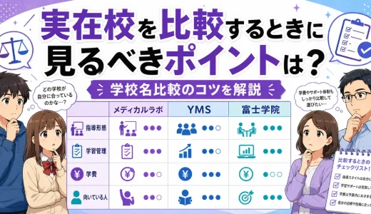 医学部予備校の実在校を比較するときに見るべきポイントは？学校名比較のコツを解説