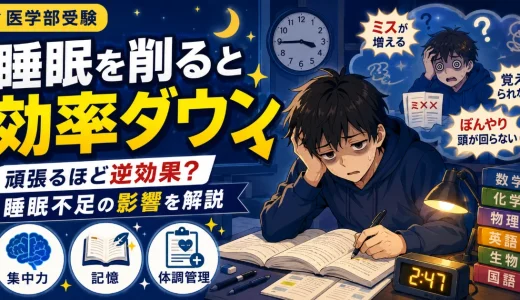 医学部受験で睡眠を削って勉強するとどうなる？効率が落ちる理由を解説