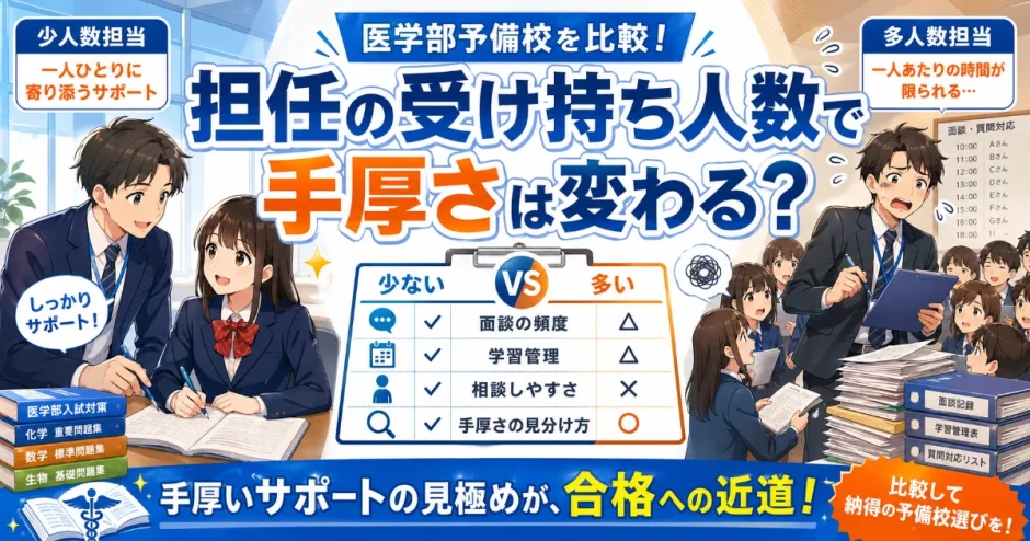 医学部予備校の「担任1人あたりの担当人数」は見るべき？手厚さの見分け方を解説