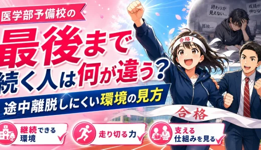 医学部予備校の「最後まで続く人」は何が違う？途中離脱しにくい環境の見方を解説