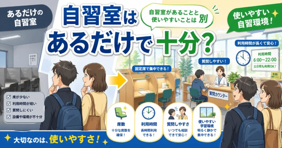 医学部予備校の「自習室がある」と「使いやすい」は別？見落としやすい差を解説