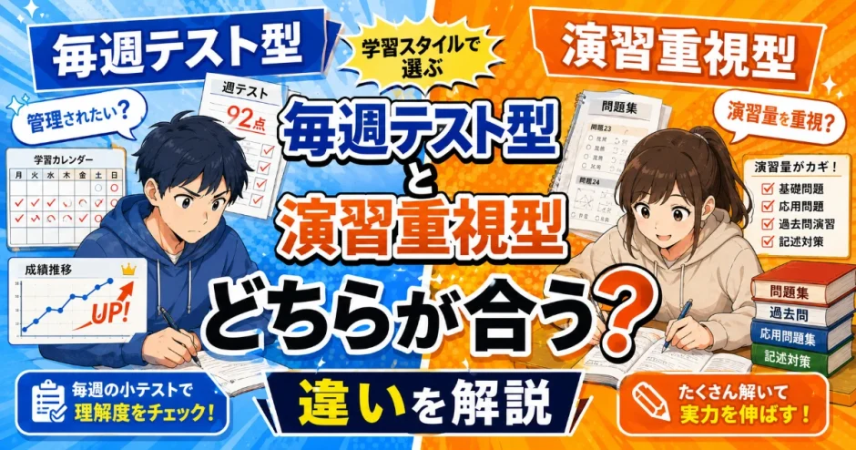 医学部予備校の『毎週テスト型』と『演習重視型』はどちらが合う？違いを解説