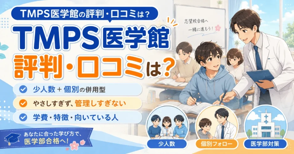 TMPS医学館の評判・口コミは？医学部予備校としての特徴・学費・向いている人を解説