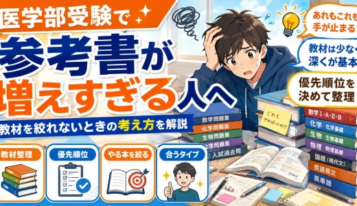 医学部受験で参考書が増えすぎる人へ｜教材を絞れないときの考え方を解説