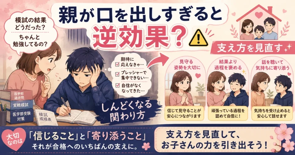 医学部受験で親が口を出しすぎると逆効果？受験生がしんどくなる関わり方を解説