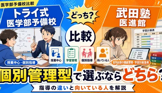 トライ式医学部予備校と武田塾医進館を比較｜個別管理型で選ぶならどちら？