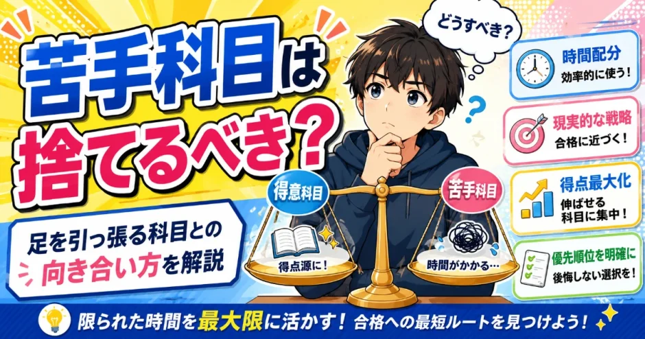 医学部受験で苦手科目は捨てるべき？足を引っ張る科目との向き合い方を解説