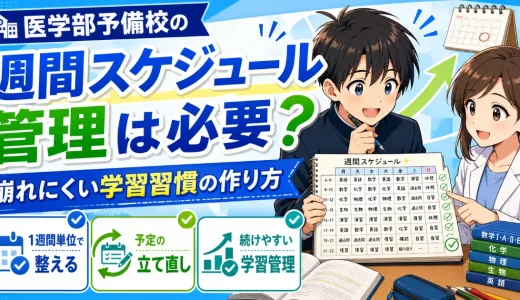 医学部予備校の「週間スケジュール管理」はどこまで必要？崩れにくい学習習慣の作り方を解説