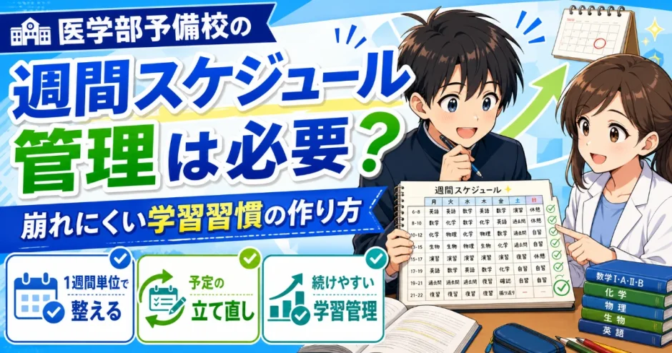医学部予備校の「週間スケジュール管理」はどこまで必要？崩れにくい学習習慣の作り方を解説