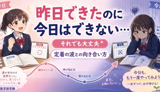 医学部受験で『昨日できたのに今日はできない』と落ち込むときの考え方を解説