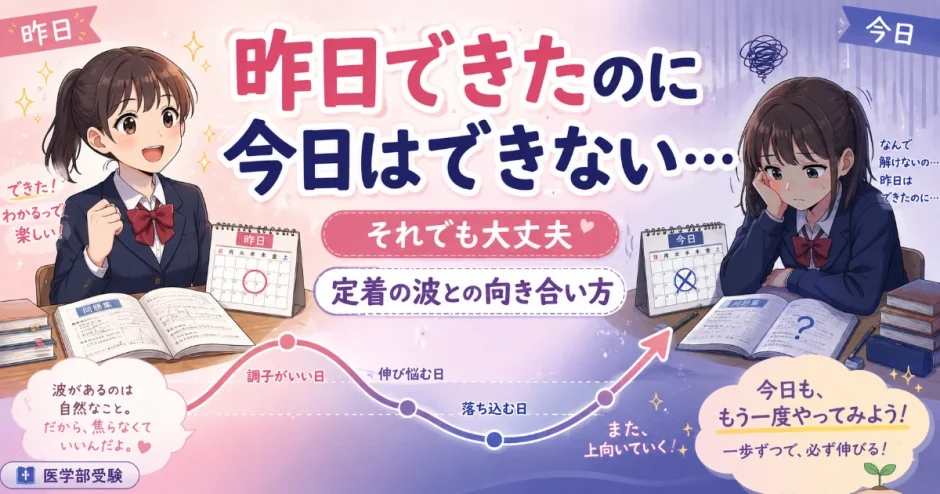 医学部受験で『昨日できたのに今日はできない』と落ち込むときの考え方を解説