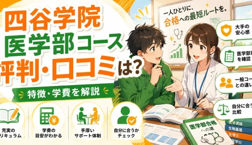 四谷学院の医学部コースの評判・口コミは？特徴・学費を解説